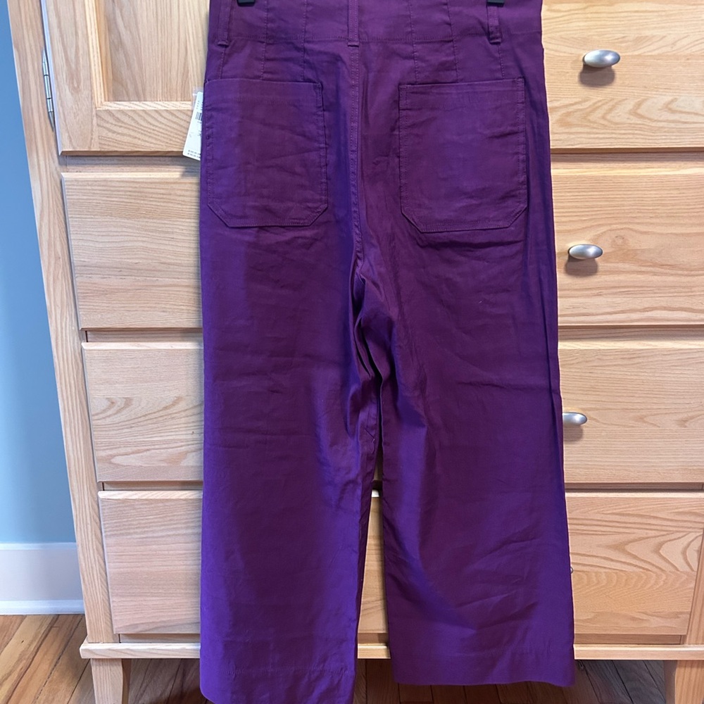✨ NWT Anthropologie The Colette Cropped Wide-Leg Pants — Deep Purple — Size 30 - Picture 4 of 6